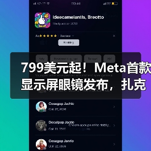 799美元起！Meta首款显示屏眼镜发布，扎克伯格(图1)