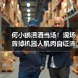 何小鹏泪洒当场！现场剪掉机器人肌肉自证清白：(图1)