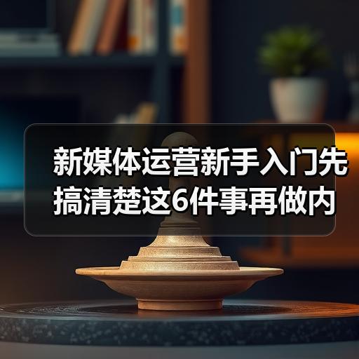 新媒体运营新手入门先搞清楚这6件事再做内